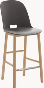 Handgemaakte barstoel Alfi High Back met essenhouten poten