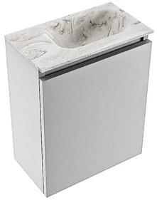Mondiaz Ture DLux toiletmeubel 40cm plata met wastafel glace rechts zonder kraangat