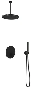Hotbath Cobber IBS22GN inbouwdouche met 30cm plafondbuis en 30cm hoofddouche geborsteld nikkel