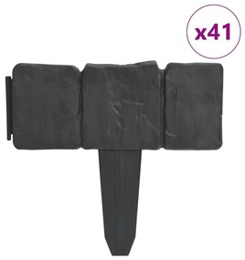 vidaXL Gazonranden 41 st steen-look 10 m kunststof