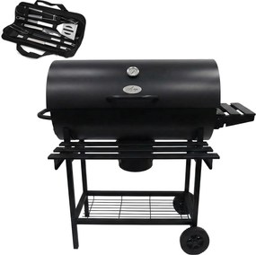 Alora Houtskool Barbecue– Compacte Grill met Warmhoudrek en Spatelset