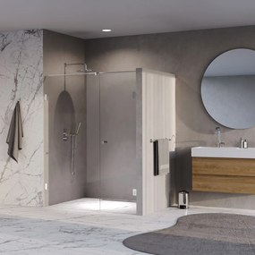 Brauer Void Carving profielloze nisdeur 150cm met draaideur 70cm aan muur chroom