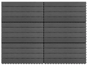vidaXL Tegels 6 st 1m² 60x30 cm HKC grijs