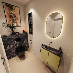 Mondiaz Ture DLux toiletmeubel 60cm oro met wastafel lava links zonder kraangat