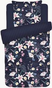 Katoensatijnen dekbedovertrekset Fleur De Minuit