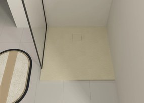 Saniclear Naxos SMC douchebak stone-look 90x90cm beige mat