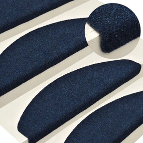 vidaXL Trapmatten zelfklevend 10 st 65x21x4 cm naaldvilt marineblauw