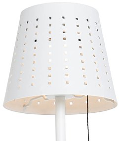 Buiten vloerlamp wit incl. LED 3-staps dimbaar op solar - Ferre Design IP44 Buitenverlichting