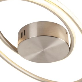 Design plafondlamp staal incl. LED 3 staps dimbaar - Rowan Modern, Design ovaal Binnenverlichting Lamp