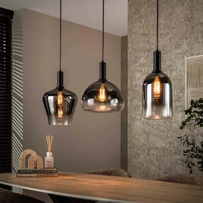 Glazen Hanglamp Zilver Grijs