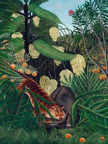 Kunstreproductie The Tiger & The Buffalo, Henri Rousseau