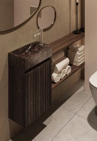 Fontana Dark Emperador toiletmeubel met ribbelfront kasteel bruin