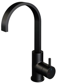 Brauer Black Edition ColdStart wastafelkraan hoog met draaibare platte uitloop model B zwart mat