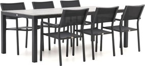 Diningset Bellagio | 6 personen polywood | Tuinset stapelbaar | 7-delig | Kees Smit Tuinmeubelen