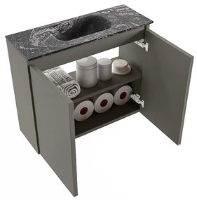 Mondiaz Ture DLux toiletmeubel 60cm smoke met wastafel lava midden met kraangat