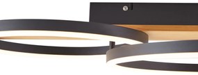 Design plafondlamp zwart rond incl. LED 3-staps dimbaar 3-lichts - Nimue