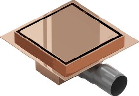 Mexen Flat-Q M13 vloerput vierkant 15 x 15 cm, roze goud - 1610015