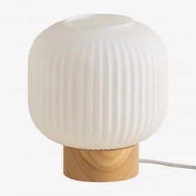 Bruner tafellamp van hout en glas Natuurlijk - Sklum
