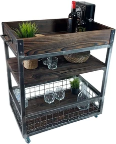 CHYRKA® Serveerwagen TRUSKAWETZ trolley keukenwagen keukenwagen keukenwagen naturel