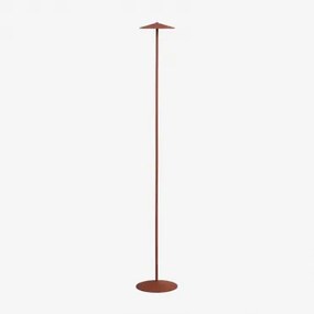 Draadloze Led-vloerlamp Van Ijzer Emilein Rood – Klei - Sklum