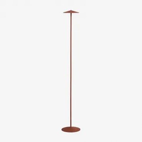 Snoerloze Led Vloerlamp Van Ijzer Emilein Rood – Klei - Sklum