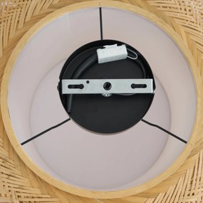 Japandi plafondlamp bamboe met witte binnenkant - Liva