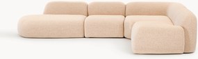 Modulaire bouclé XL hoekbank Wolke met chaise longue