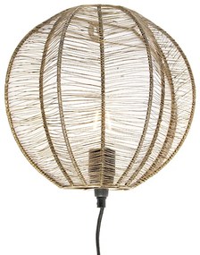 Industriële wandlamp brons met zwart - Dong
