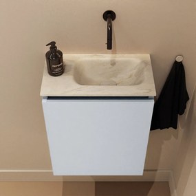 Mondiaz Ture DLux toiletmeubel 40cm clay met wastafel ostra rechts zonder kraangat