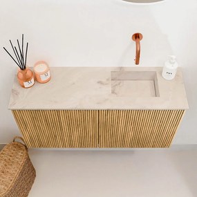 Mondiaz Joya DLux 80cm toiletmeubel oak met wastafel faye rechts zonder kraangat frappe
