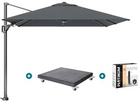 Platinum Voyager zweefparasol T2 2,7x2,7 m. - Antraciet met Modena voet en hoes