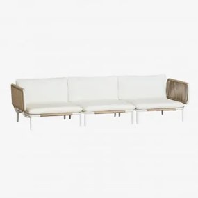 3-delige Modulaire Tuinbank Met 2 Roubly Hoekfauteuils Beige Amandelroos - Sklum