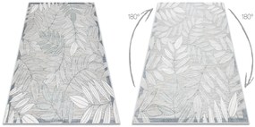 Tapijt Structural BOTANIC 65241 Bladeren plat geweven op het balkon, terras - grijs