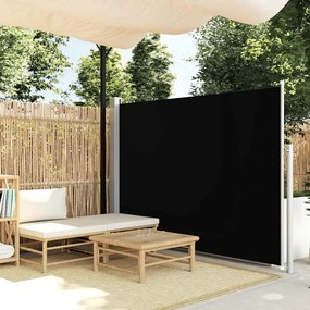 vidaXL Wind-/zonnescherm uittrekbaar 160x300 cm zwart