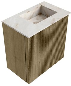 Mondiaz Joya DLux 40cm toiletmeubel dusk met wastafel faye rechts zonder kraangat frappe