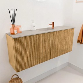 Mondiaz Joya DLux 100cm toiletmeubel oak met wastafel faye midden 1 kraangat opalo