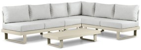 Hoek loungeset 6 personen Aluminium Taupe Lifestyle Garden Furniture Lorenzo