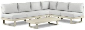 Hoek loungeset 6 personen Aluminium Taupe Lifestyle Garden Furniture Lorenzo