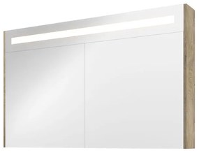 Proline Spiegelkast Premium met geintegreerde LED verlichting, 2 deuren 120x14x74cm Raw oak 1809501