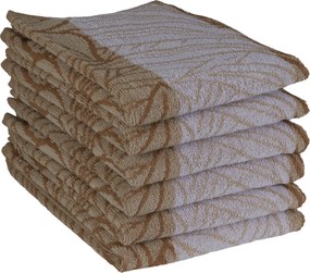 Keukendoek leaves – 6 stuks – 50×50 – lichtbeige