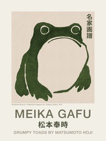 Kunstdruk Grumpy Toad (Frog Print 1 / Japandi) - Matsumoto Hoji, (30 x 40 cm)