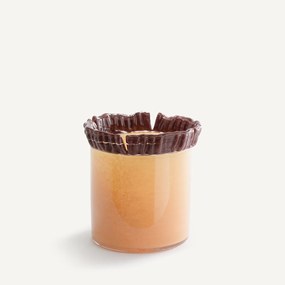 Met de hand gesneden glazen vaas H18,5 cm, Eloria