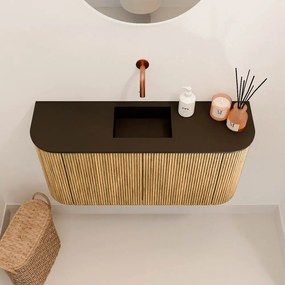 Mondiaz Joya 85cm toiletmeubel ronding links/rechts oak met wastafel faye midden zonder kraangat urban