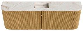 Mondiaz Joya DLux 125cm toiletmeubel ronding links/rechts oak met wastafel faye midden 1 kraangat frappe