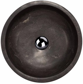 Saqu Nature Collection ronde waskom Ø40cm natuursteen zwart