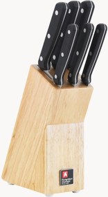Keukenmessen set Cucina met houten blok, 7-delig