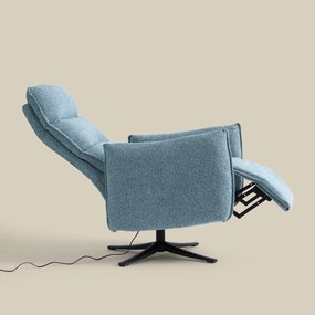 Elektrische Relaxfauteuil Stof Lichtblauw