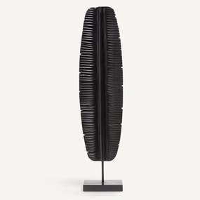 Decoratief element op sokkel, gebrand teakhout, Tawi
