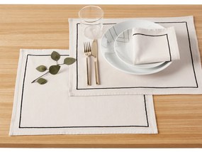 Set van 4 placemats gewassen linnen/katoen Métis Bourdon