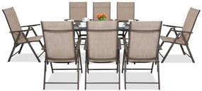 Stalen dining tuinmeubels Modena/Rosario voor 8 personen Garden Point bruin